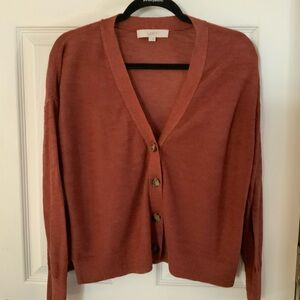LOFT Women's Warm Terracotta Cardigan Small